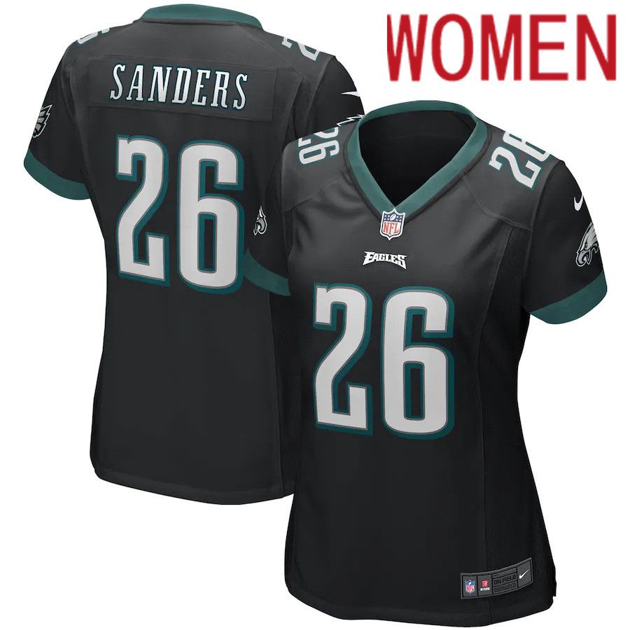 Women Philadelphia Eagles #26 Miles Sanders Nike Black Game NFL Jersey